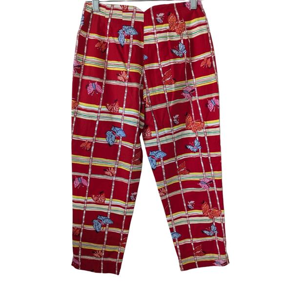 Lilly Pulitzer Sz 4 BAMBOO & BUTTERFLY Cropped Capri Pants, Slacks Vintage - Picture 5 of 6